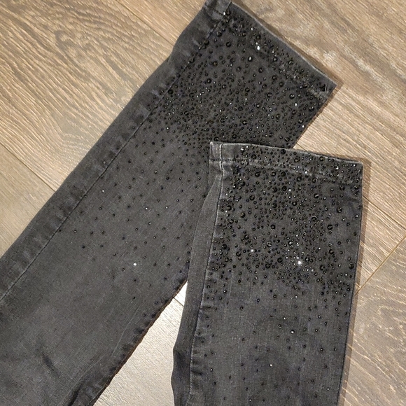 ❤️ LISETTE L MONTREAL PULL ON RHINESTONE HEM SKINNY JEANS, 10 (30) - Picture 3 of 7